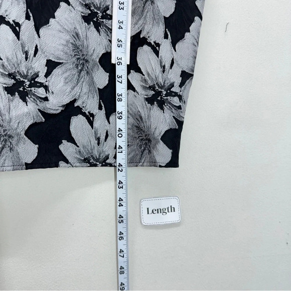 Le Chateau Women Floral Dress Jacquard Black Small Midi Spaghetti Strap Bodycon - Picture 7 of 11